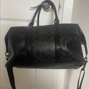 Coach Black Duffel Bag with Leather Finish